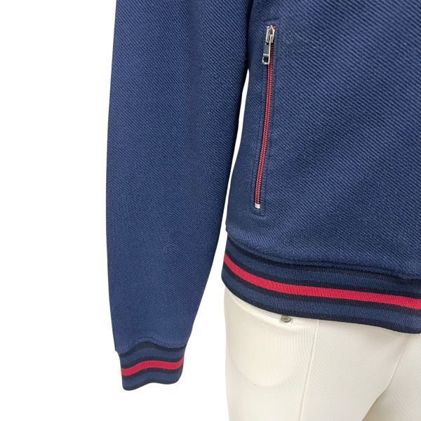 グッチ GUCCI パーカー フーディー ジップ ジャケット ネイビー 綿 M メンズ S5W243