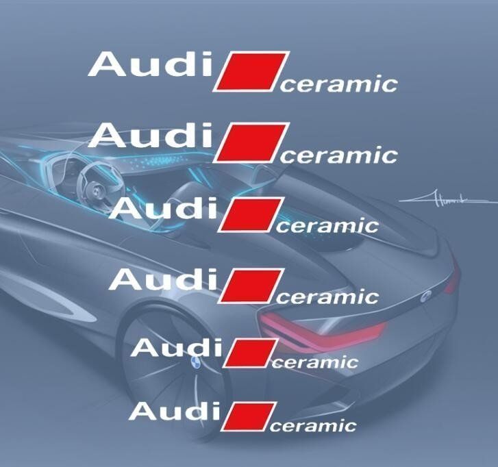 新品  アウディ Audi エンブレム 耐熱デカール ステッカー  ドレスアップ ブレーキキャリパー 自動車汎用 白