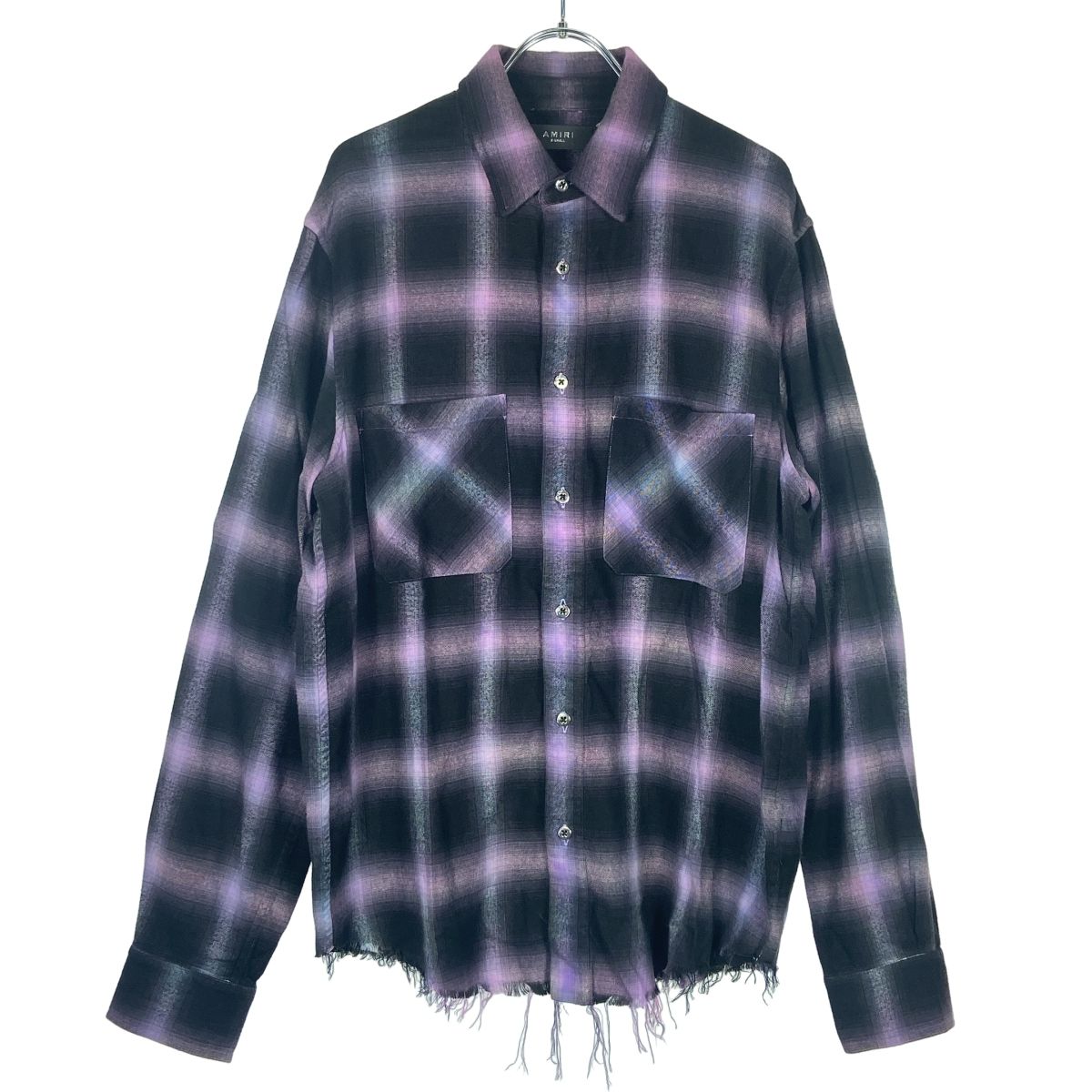 AMIRI アミリ コットンレーヨンチェックフランネルシャツ 73A