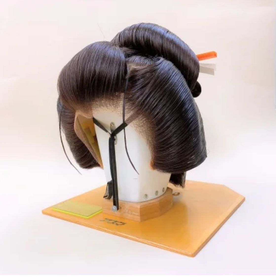 辰巳7号サイズ、洗い髪(髪長め)中古舞踊かつら、日本髪かつら、大衆