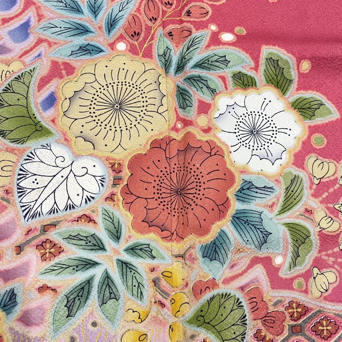 在庫一掃】 振袖 身丈168cm 裄丈70.5cm L 袷 辻が花柄 金彩 在庫一掃】 振袖 身丈168cm 裄丈70.5cm L 袷 辻が花柄 金彩