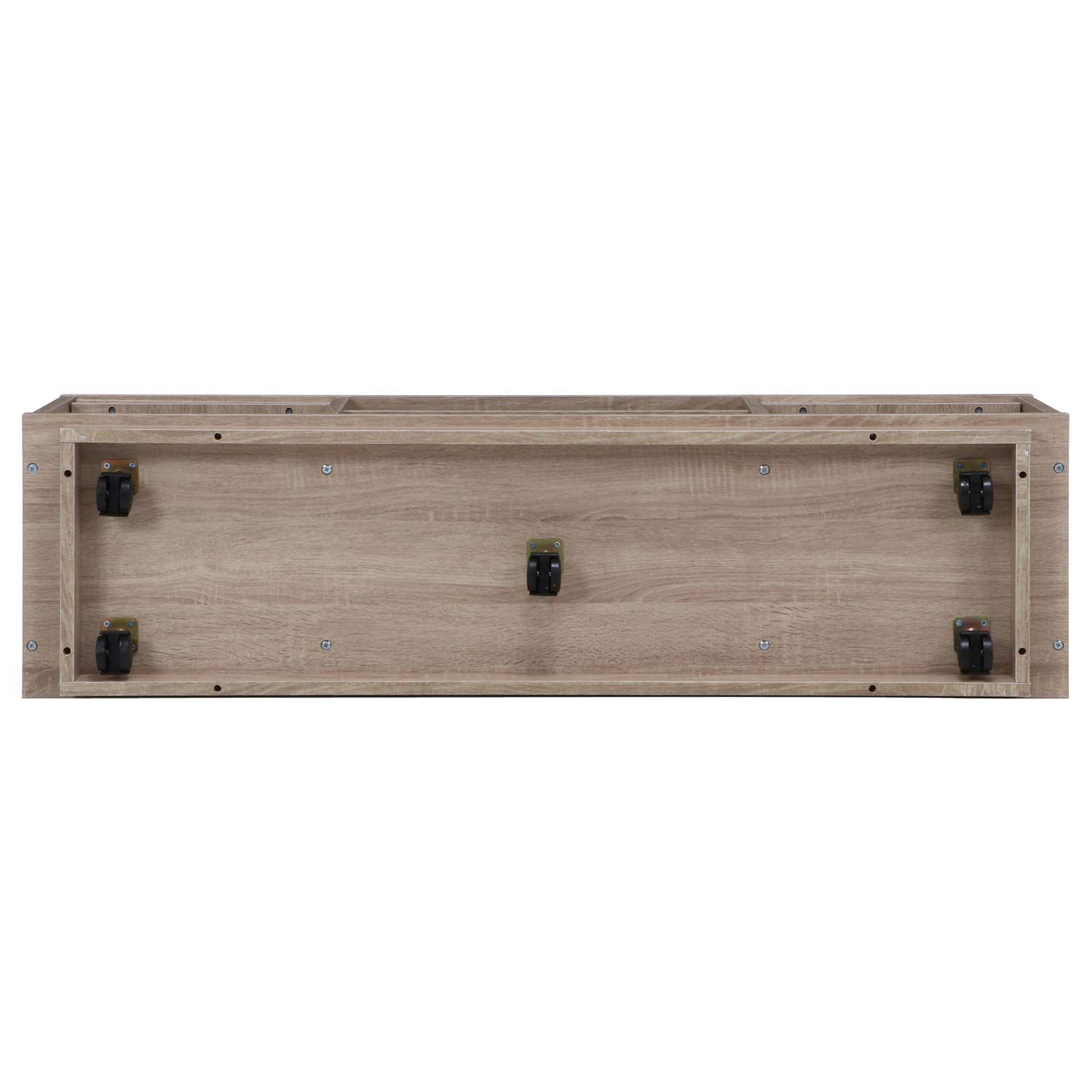 特価商品 キャスター付き フラップ扉 ローボード ホワイトオーク 幅119