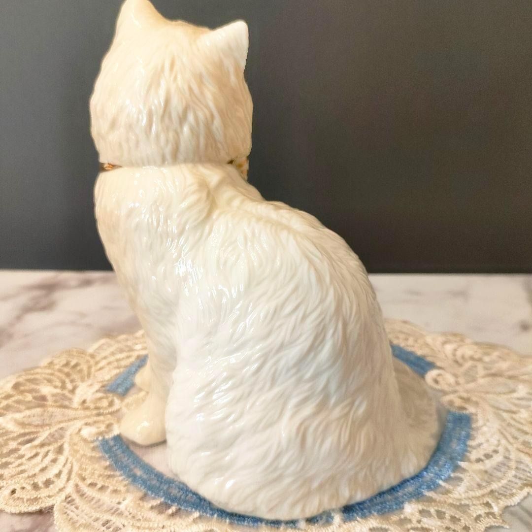 大きなサイズ レノックス ジュエリー 猫 陶器 置物 キャット 24K