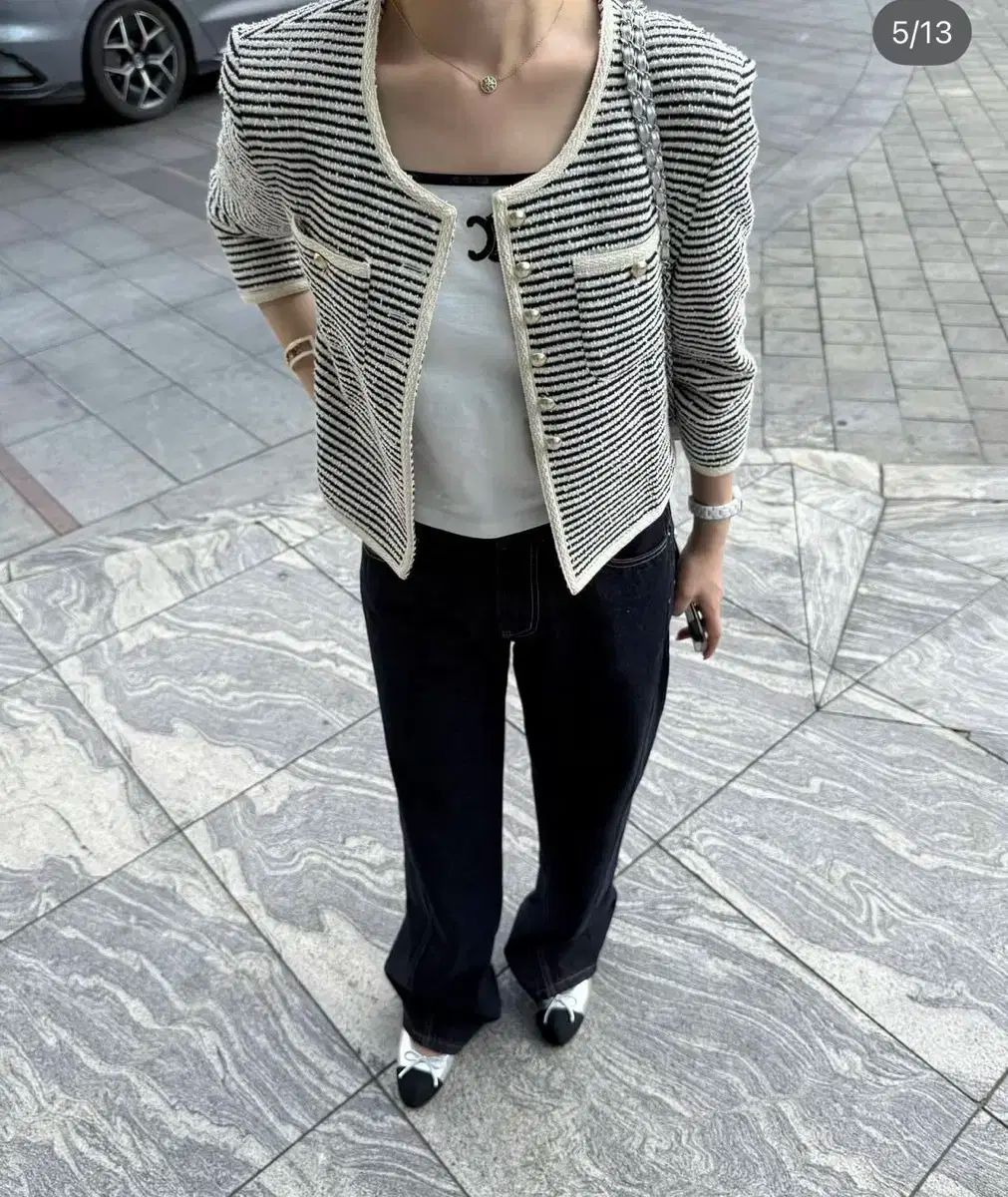  Cardinal Red ストライプ カーディガン ジャケット 長袖 カーディガン ボレロ アンサンブル