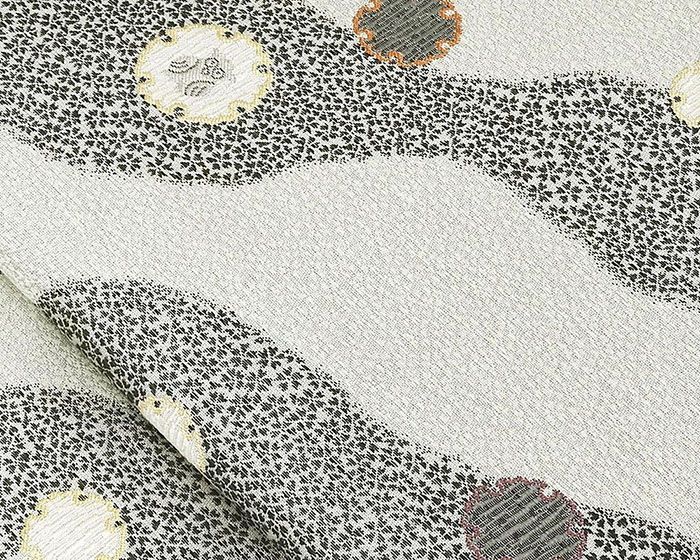 名古屋帯 新品 仕立て上がり 西陣 京都イシハラ謹製 雪輪 ミミズク