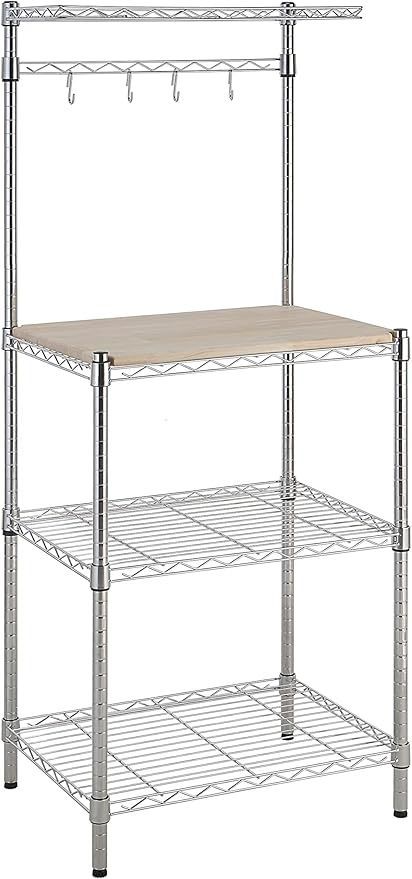 ベーシック キッチンラック レンジ台 取り外し トップ クローム|ベージュ 46 x 61 x 150cm 奥行 x 幅 x 高さ