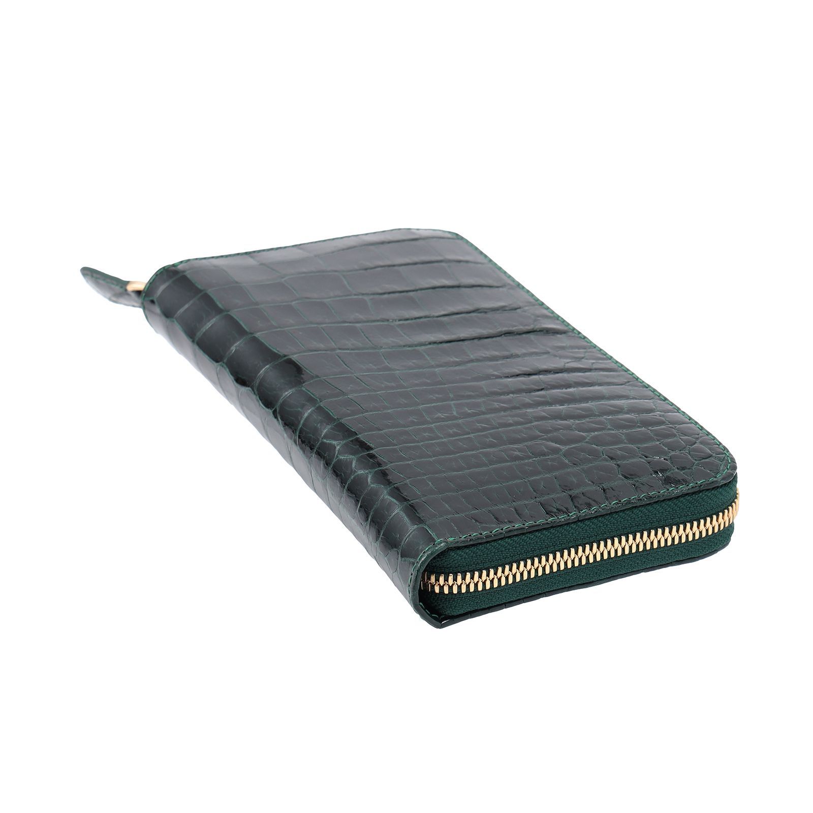 上質　本革　クロコダイル　大容量　長財布　一枚革　男性用　メンズ　ブラック　黒　財布　オシャレな大人　腹部　ラウンドファスナー 長財布 クロコダイル 本革 メンズ レディース ラウンド