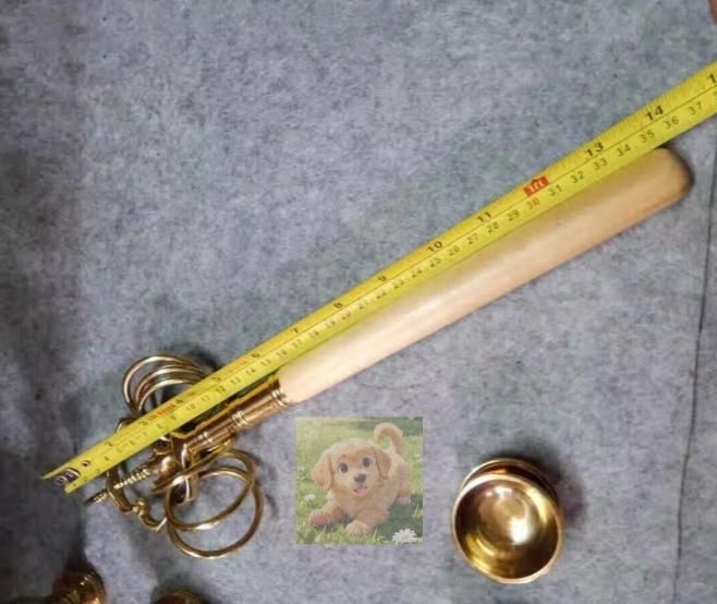 密教法具 錫杖 しゃくじょう 禅杖 無垢材ハンドル合金法杖長さ約３５ｃｍ仏具携帯に便利修験者 山伏 僧 寺院仏具 ATMAENTERPRISE_COM