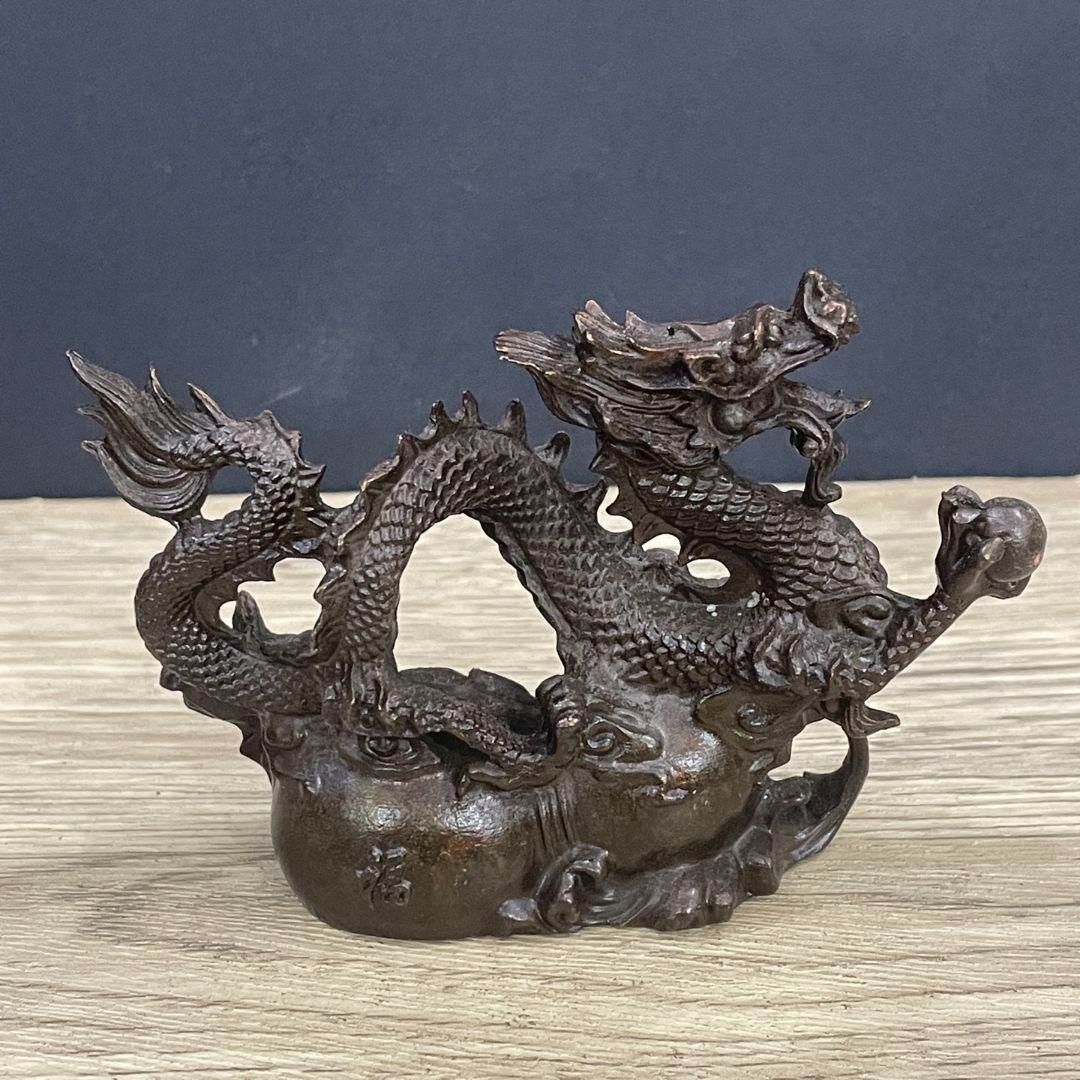 銅制 竜 十二支竜 オフィス 家庭 客間 開運 風水 装飾品 工芸品