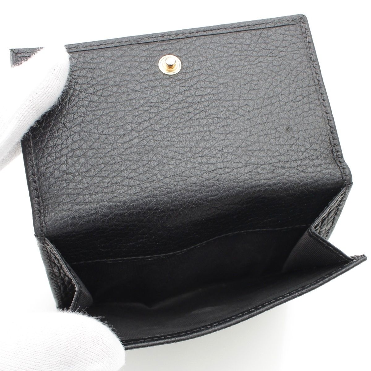 ⭐️ K グッチ GGマーモント レザー 二つ折り財布 ブラック 鑑定済 g782749a7m0t1000-1.jpg