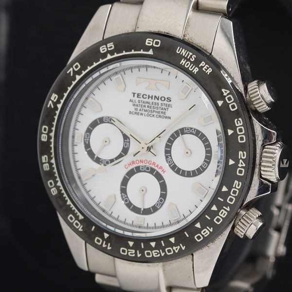 TECHNOS - 稼働 TECHNOS 腕時計 クロノグラフ メンズ 新品電池