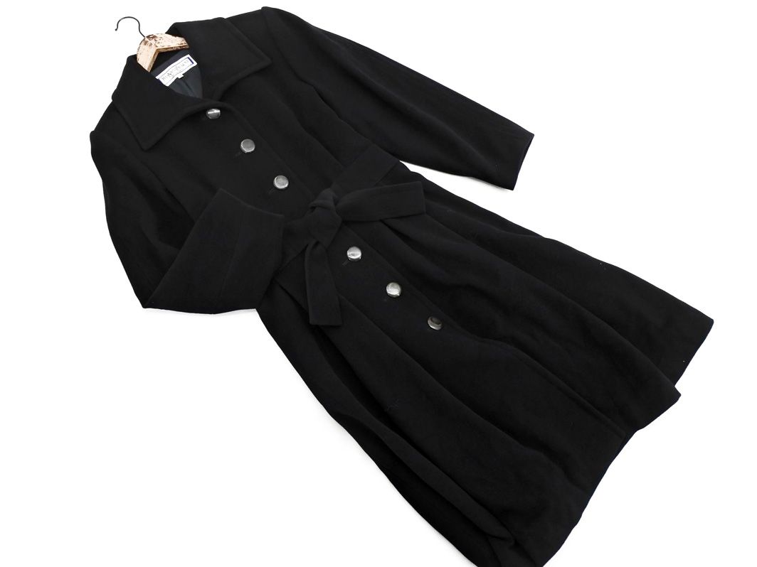 YVES SAINT LAURENT イヴサンローラン ウール ロング コート sizeM|黒 ◆ ◎レディース