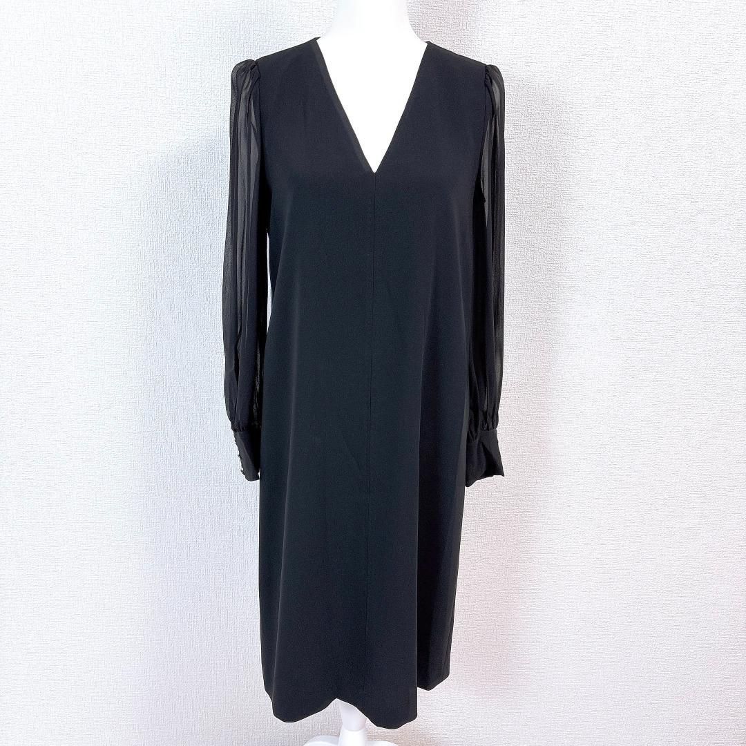 長袖ワンピース 腕シアー