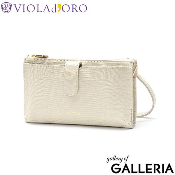 ヴィオラドーロ スマホショルダー レディース 本革 ブランド 財布 一体型 VIOLAd ORO ショルダー ポーチ シンプル ADRIA V-1326 icegray