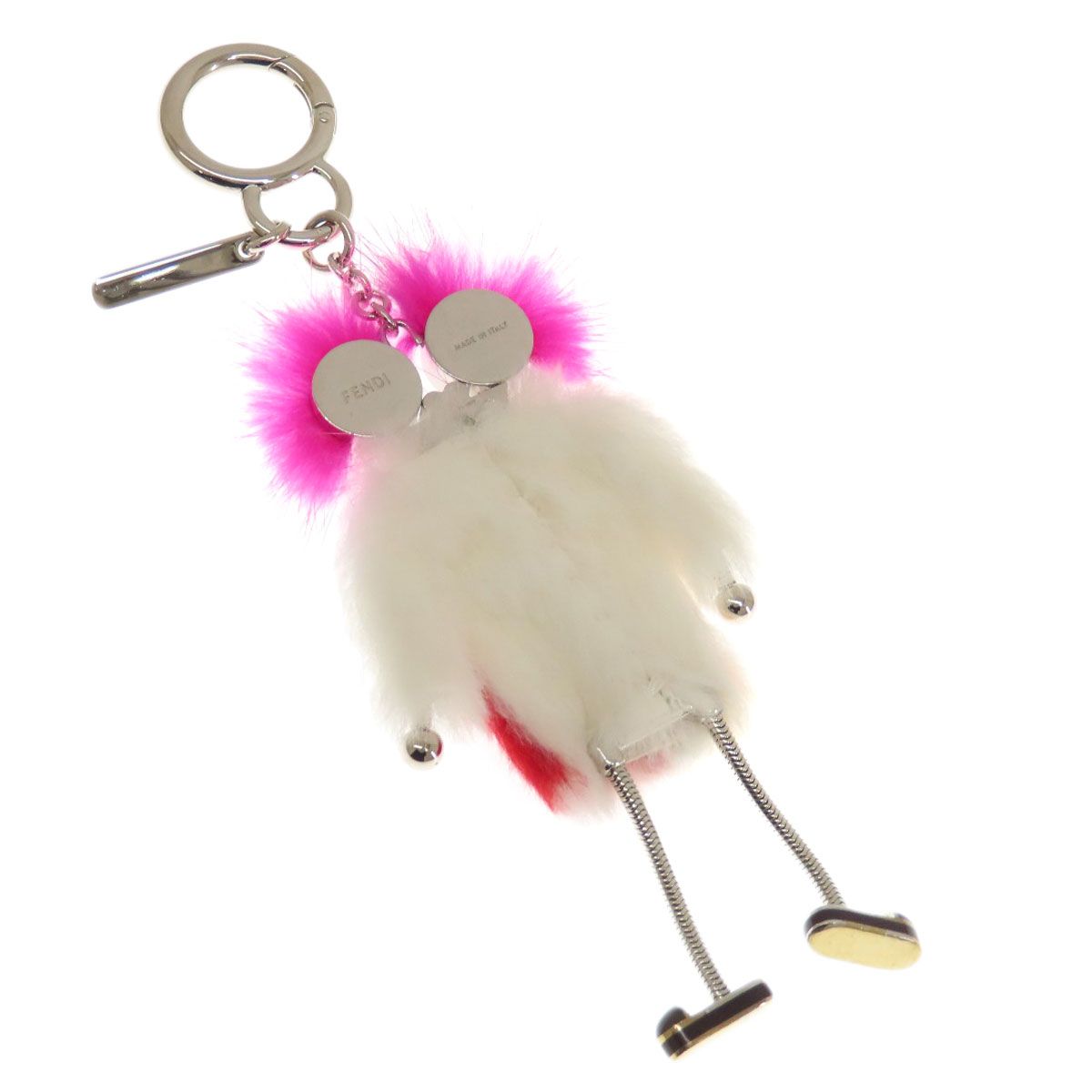 FENDI ミンクファーキーホルダー　チャーム 即発 FENDI モンスター ファー バッグチャーム キーホルダー 黄