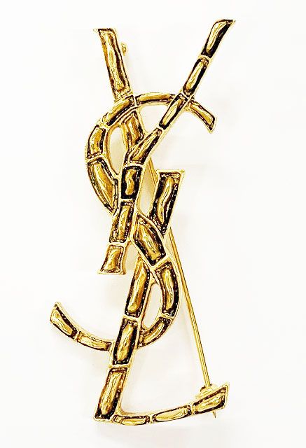 イヴサンローラン YVES SAINT LAURENT ブローチ オスピウム ゴールド クロコダイル 470371 Y1500 ブランド古着ベクトル AA ▲