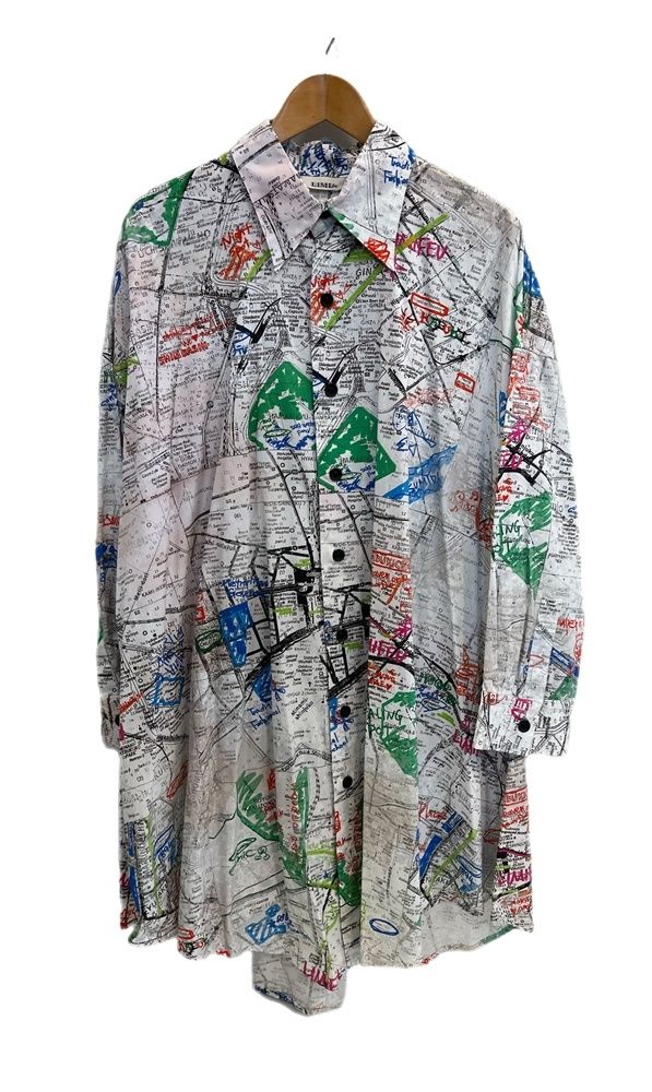 リミフゥ LIMI feu ヨウジヤマモト Yohji Yamamot TOKYO MAP ロングシャツドレス 白 LR-D03-020 長袖シャツ ホワイト サイズ02 101LT-140