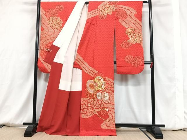 平和屋着物□豪華振袖 駒刺繍 絞り 鼓花文 正絹 逸品 CAAU3719xi