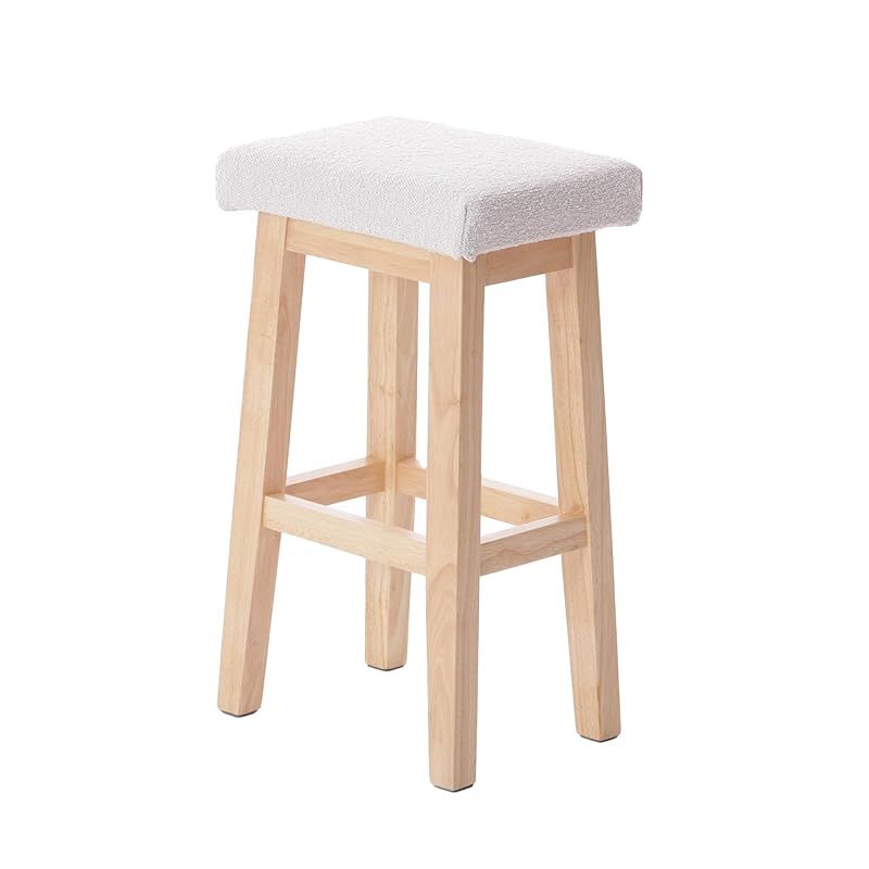 在庫 セルタン スツール カウンターチェア アイボリー ブークレ生地 ハイチェア 天然木 お手入れ簡単 A1463a-a-756IV 0