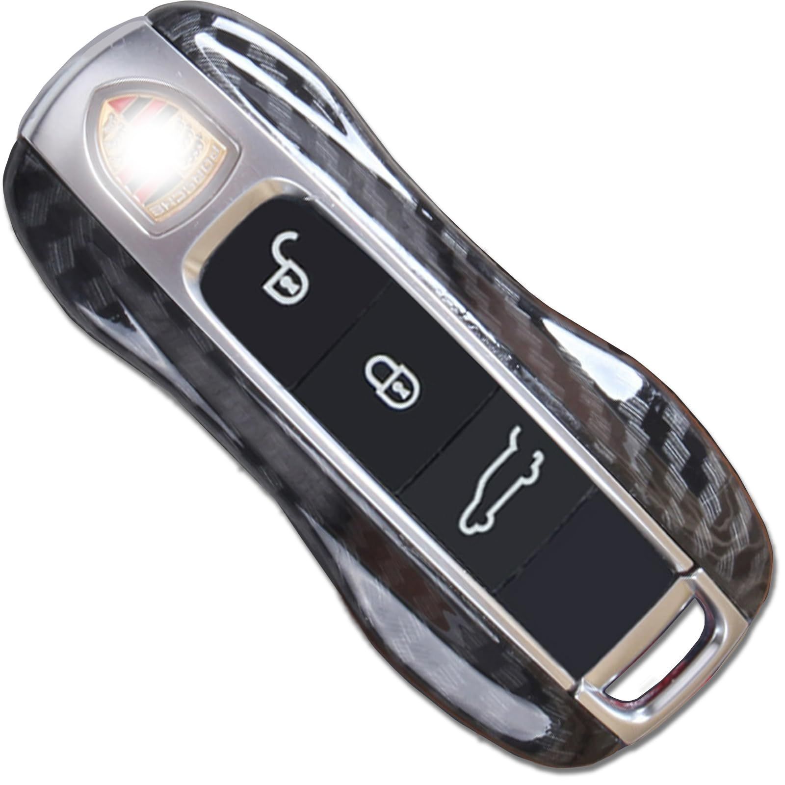 カーボン [エイチアンドビー] 汎用 ポルシェ 新タイプ スマートキー 用 キーカバー キーケース 911 カイエン パナメーラ 992 9Y0 971 (カーボン)