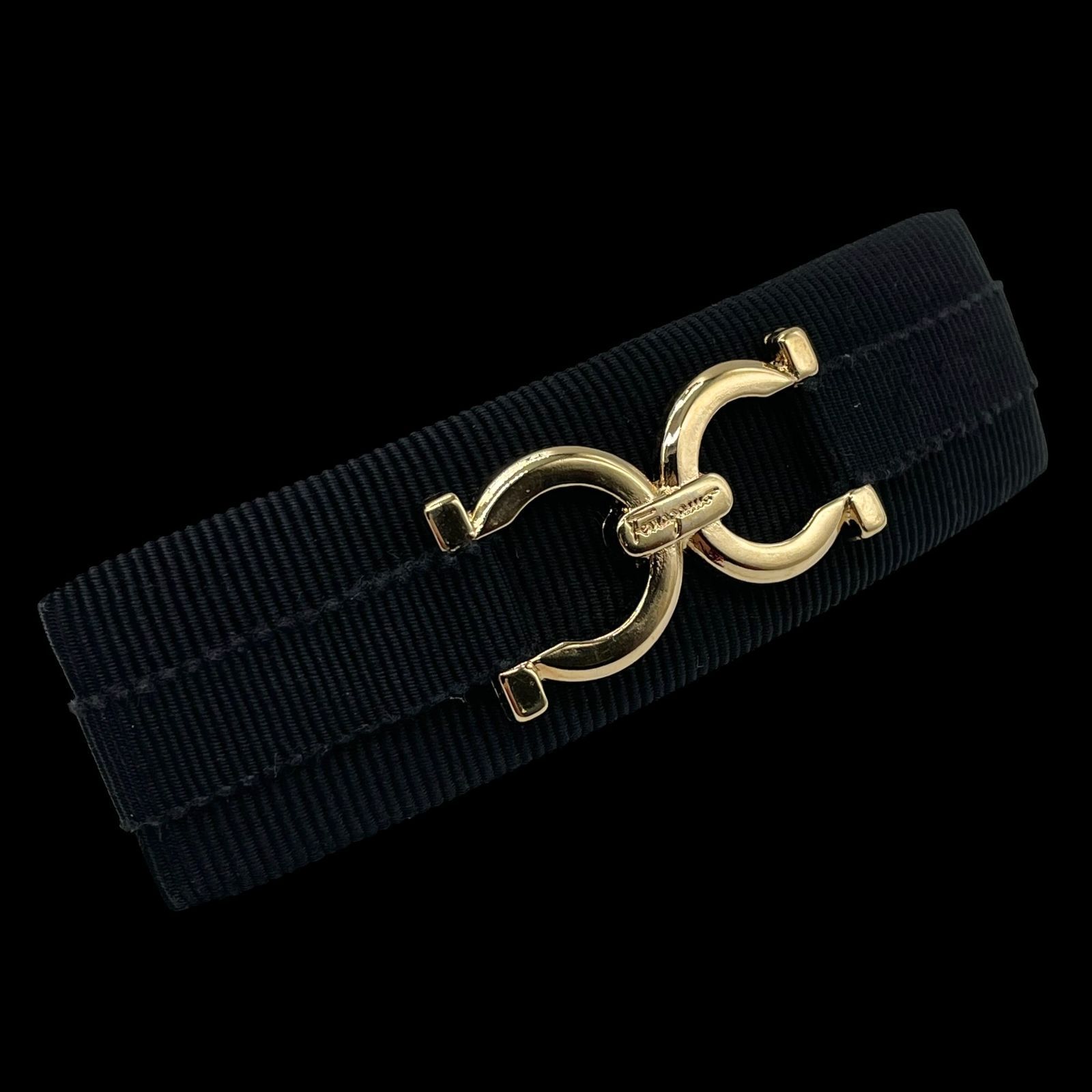 Salvatore Ferragamo サルヴァトーレフェラガモ ガンチーニ バレッタ 髪飾り ピンチ ヘアクリップ ゴールド ブラック ヘアアクセサリー