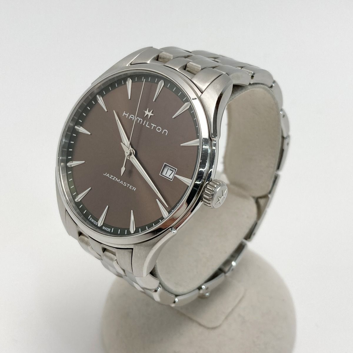 ハミルトン ジャズマスター ジェント H 324510 ブラウン クォーツ メンズ 腕時計 箱 取説有