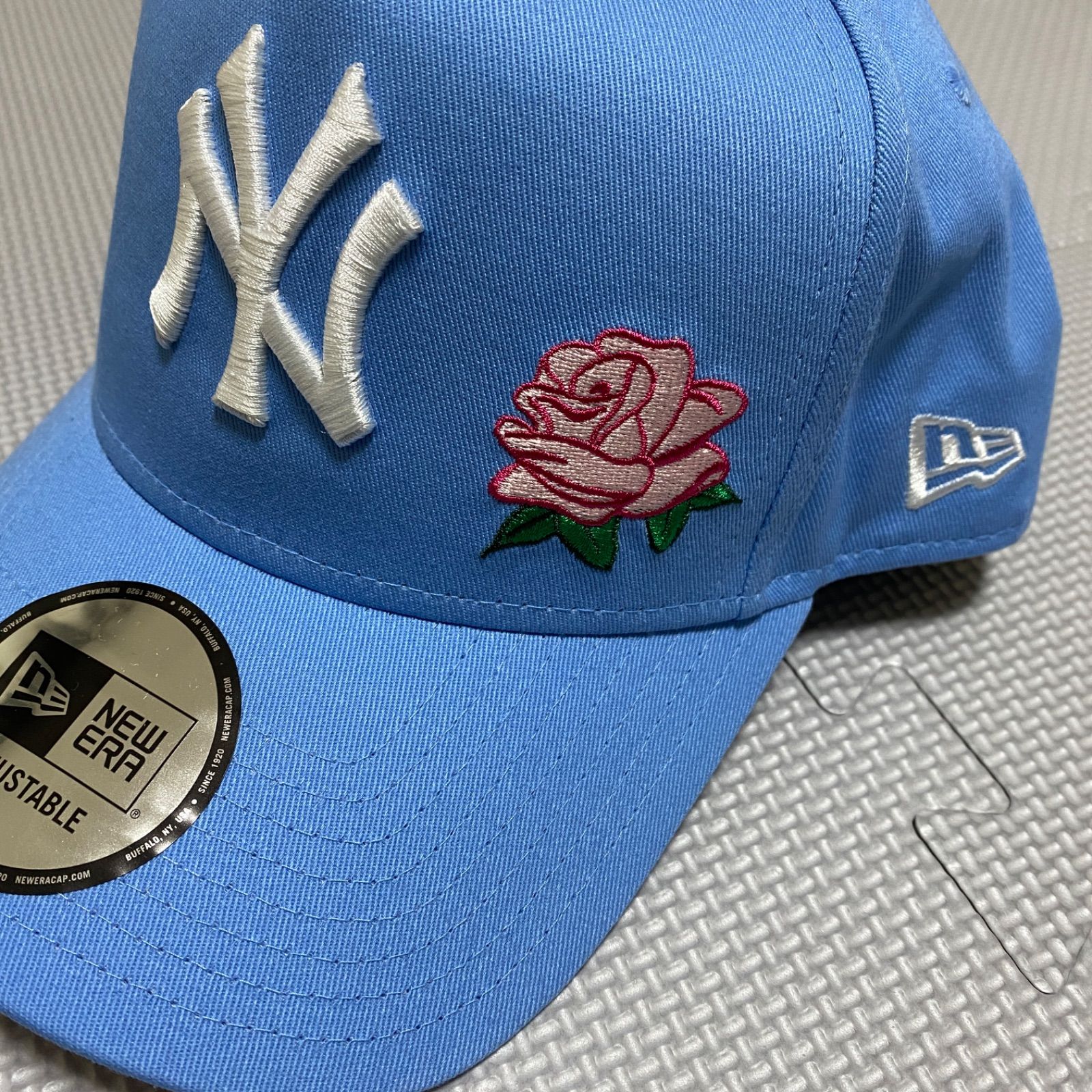 木造 ☆新品☆ NEWERA NY ヤンキース キャップ 薔薇 スカイブルー