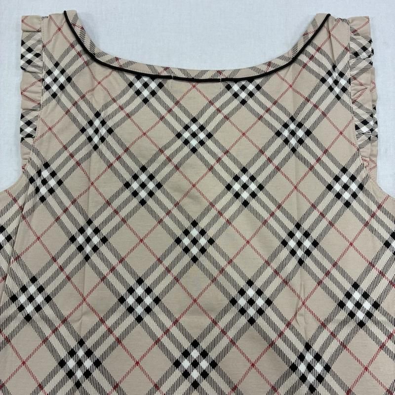 バーバリー・ブルーレーベル ノバチェック ノースリーブ カットソー フリル FAF09-503-53 38 10139394 10139394 BURBERRY BLUE LABEL バーバリー・ブルーレーベル タンクトップ