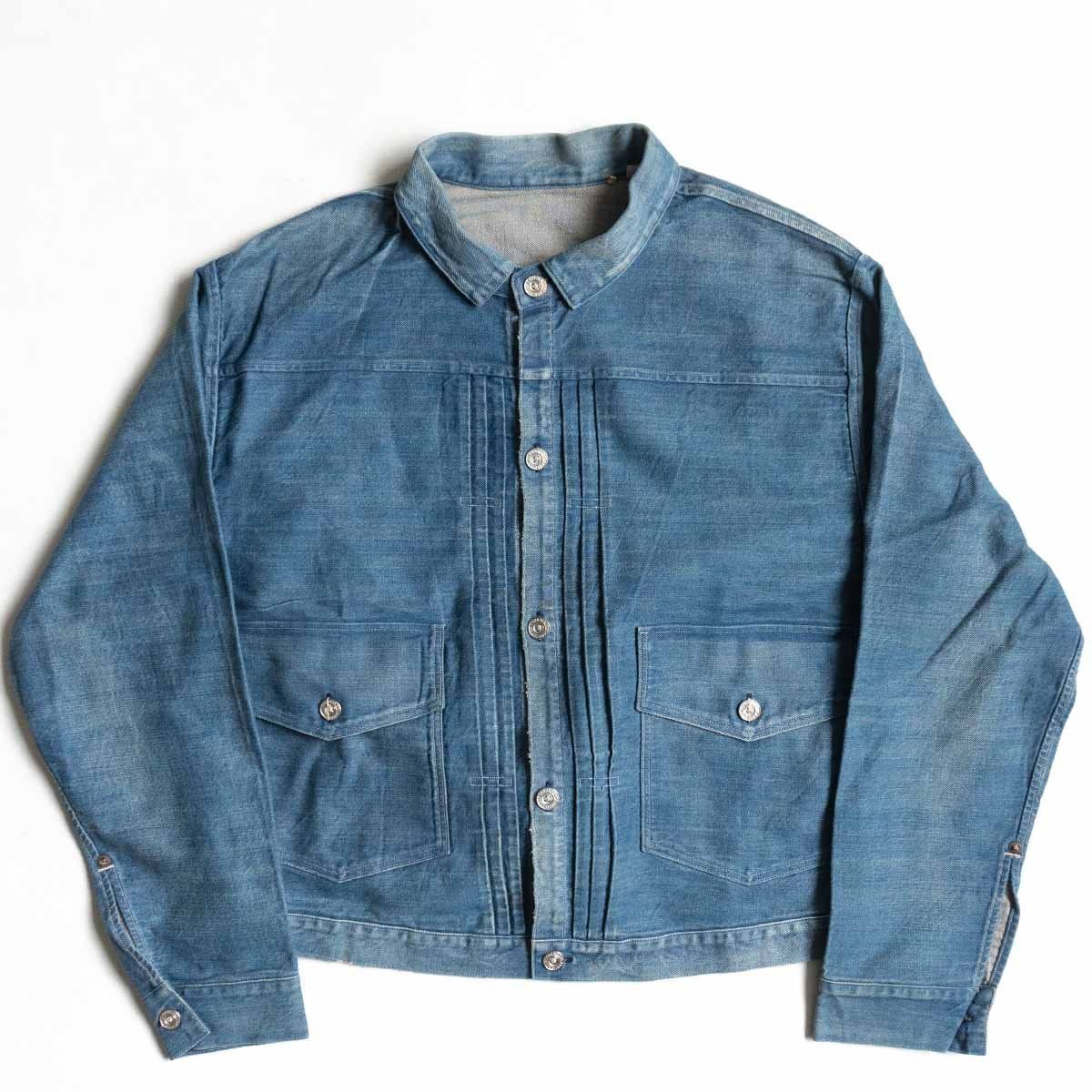 【美品/加工モデル】LEVI'S VINTAGE CLOTHING【1879 トリプルプリーツブラウス】40 デニムジャケット LVC インディゴ  y2310104