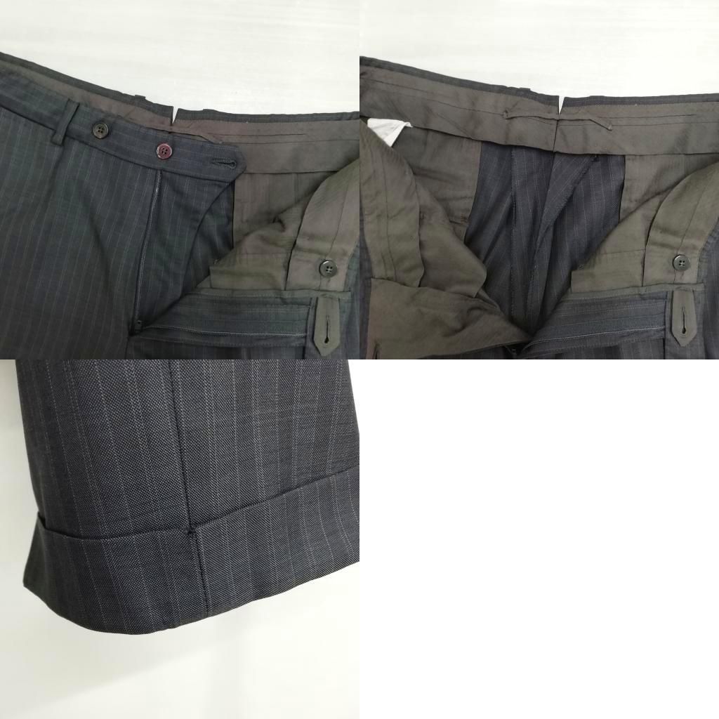 エルメネジルドゼニア Ermenegildo Zegna 15milmil15 ストライプ シングル 2B スーツ セットアップ ジャケット スラックス 52 チャコール KANDAIZUMI_COM