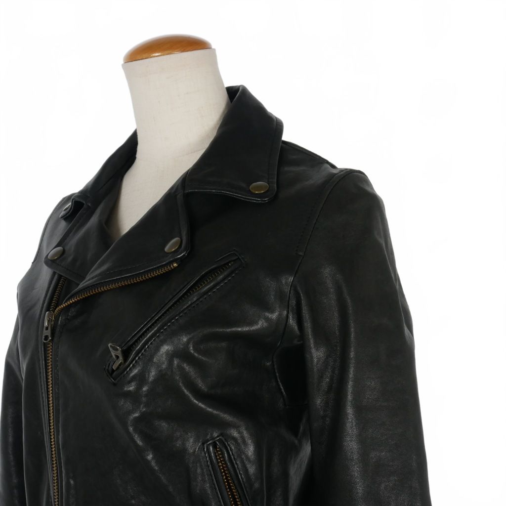 ビューティフルピープル ダブル レザージャケット ライダース ラムレザー 黒 beautiful people vintage leather collection – beautiful