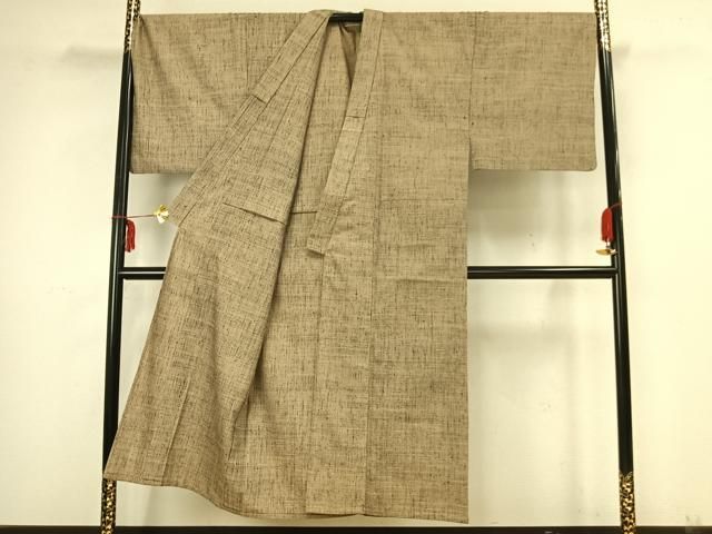  平和屋着物▽男性 紬 単衣 霞文 キングサイズ 正絹 fy 着物 着物 浴衣