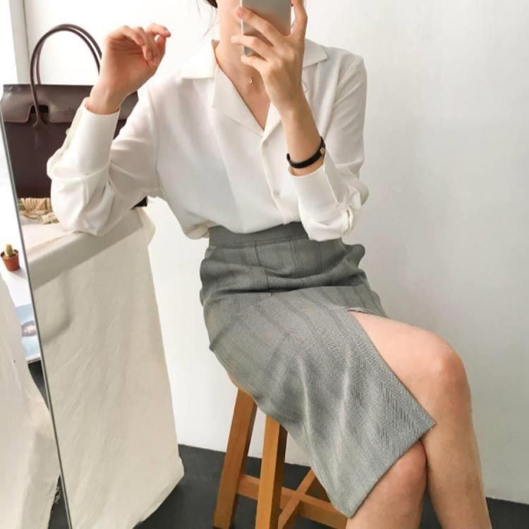 長袖 シフォン シャツ 開襟シャツ ブラウス トップス S~2XL 春 夏 秋 レディース ブラウス 長袖レディース 襟付き ブラウス 半袖レディース 事務 七分袖 送料無料 開襟 シャツ ブラウス 長袖 レディース 春 夏 シフォン