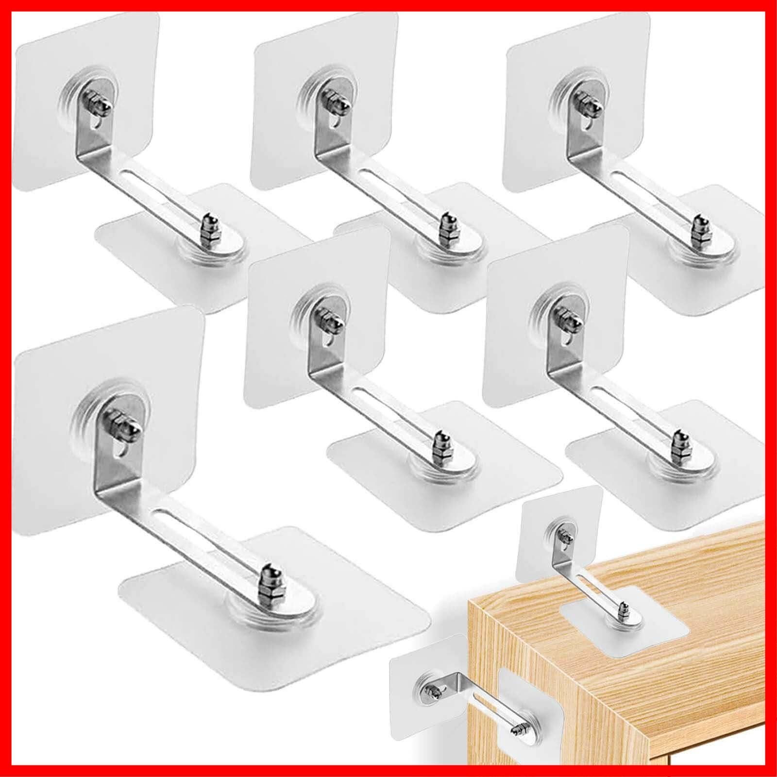 新着商品 家具や棚などに適しています 接着テープ設置 シルバー 強力タイプ 穴開け不要 地震対策 家具転倒防止 6枚セット 家具転倒防止 耐震 転倒防止 地震