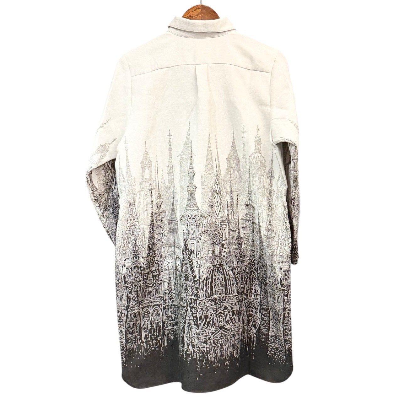 ha za ma ハザマ 24AW 最後の砦のシャツ S ホワイト×ブラック 14840