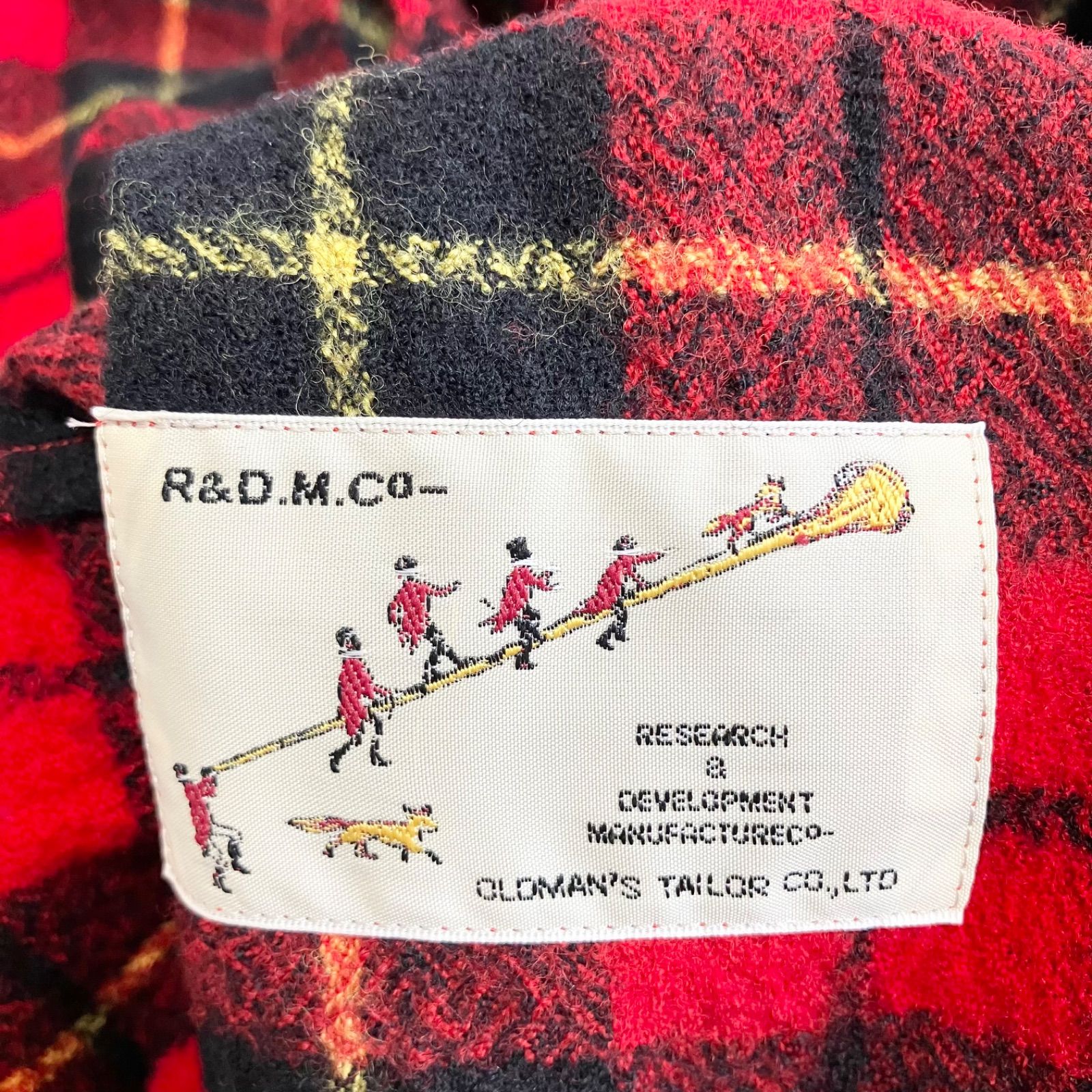 R&D.M.Co- WOOL TARTAN CHECK STRING SKIRT 赤チェック オールド