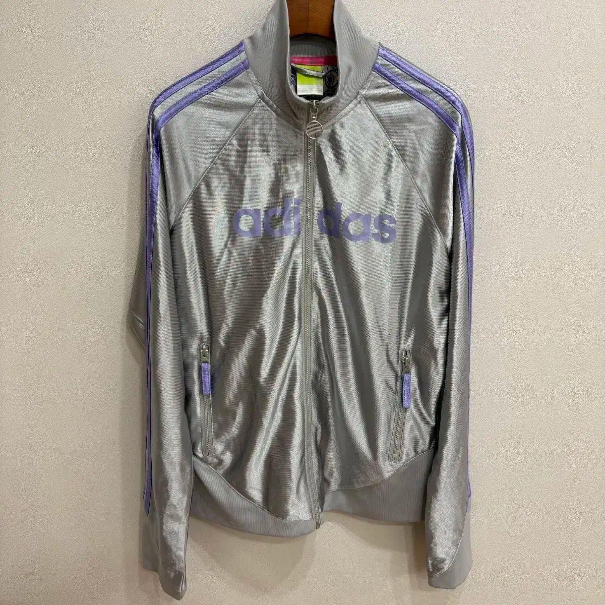 adidas アディダス シルバーパープル トラックトップス ジャージ L 90