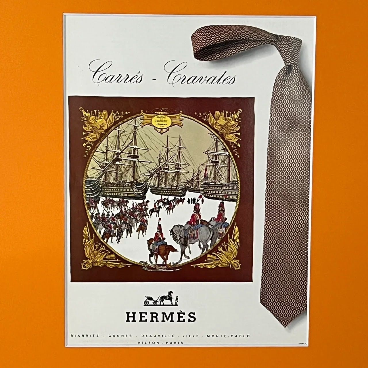 1968 広告＞ HERMES エルメス カレ ネクタイ ポスター