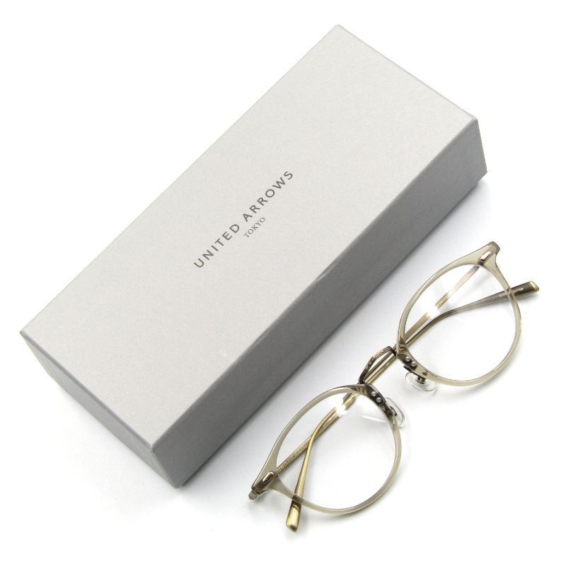 KANEKO OPTICAL × UNITED ARROWS カネコオプティカル 金子眼鏡 メガネフレーム 別注 ベージュ|アンティークゴールド65007851