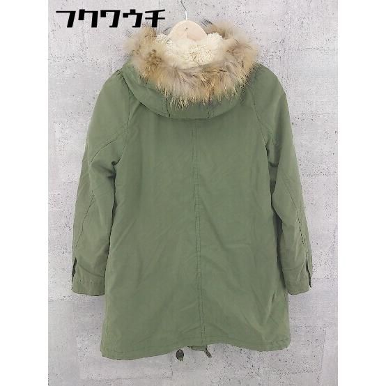 ◇ mysty woman ミスティウーマン 3WAY チャイニーズラクーンファー 長袖 ミリタリー コート サイズM カーキ レディース