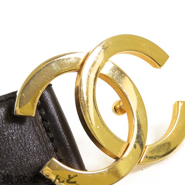 シャネル CHANEL ココマーク ベルト ブラック ゴールド金具