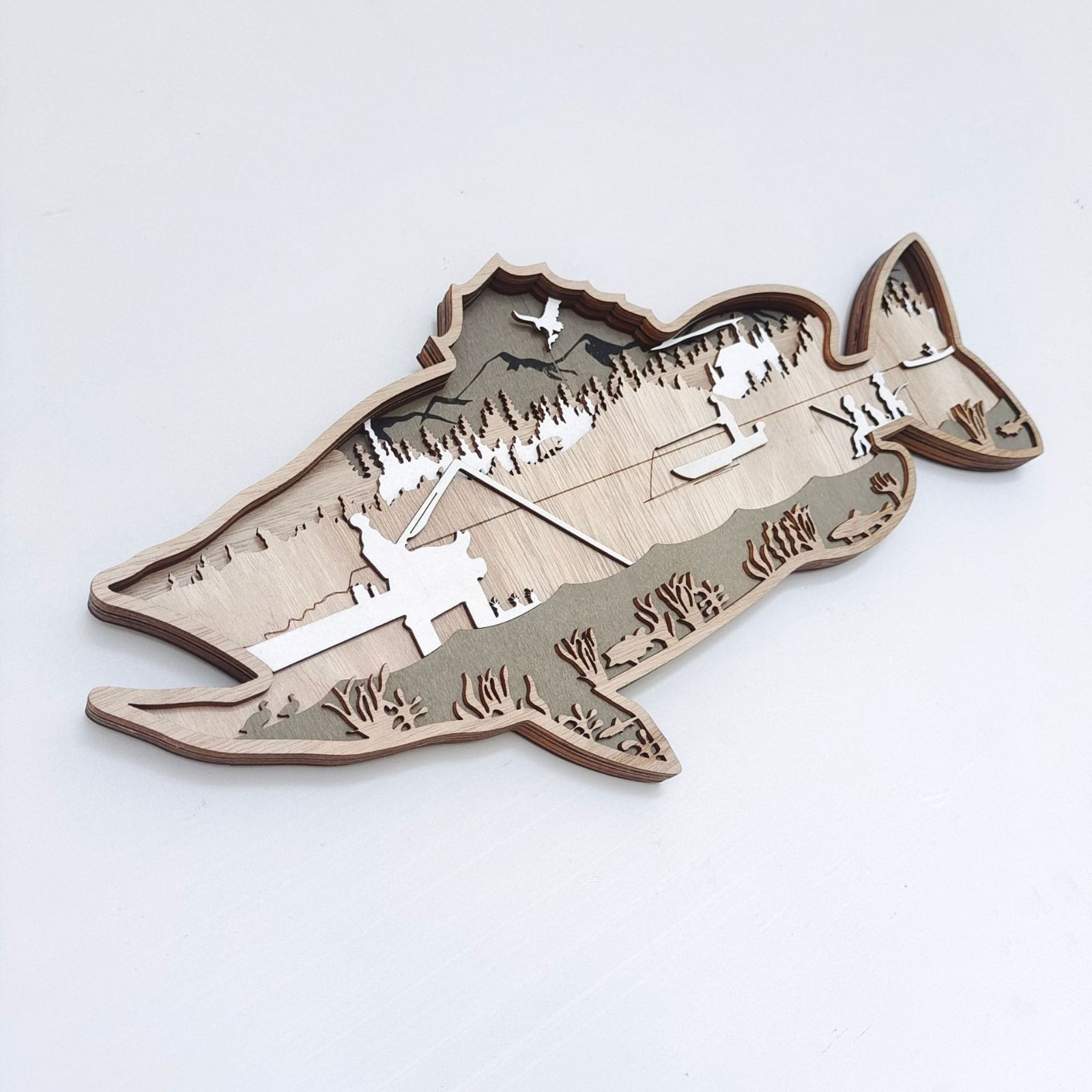 ☆鮭 壁掛け 魚 サケ 木製 立体感 インテリア フィッシング 飾り品