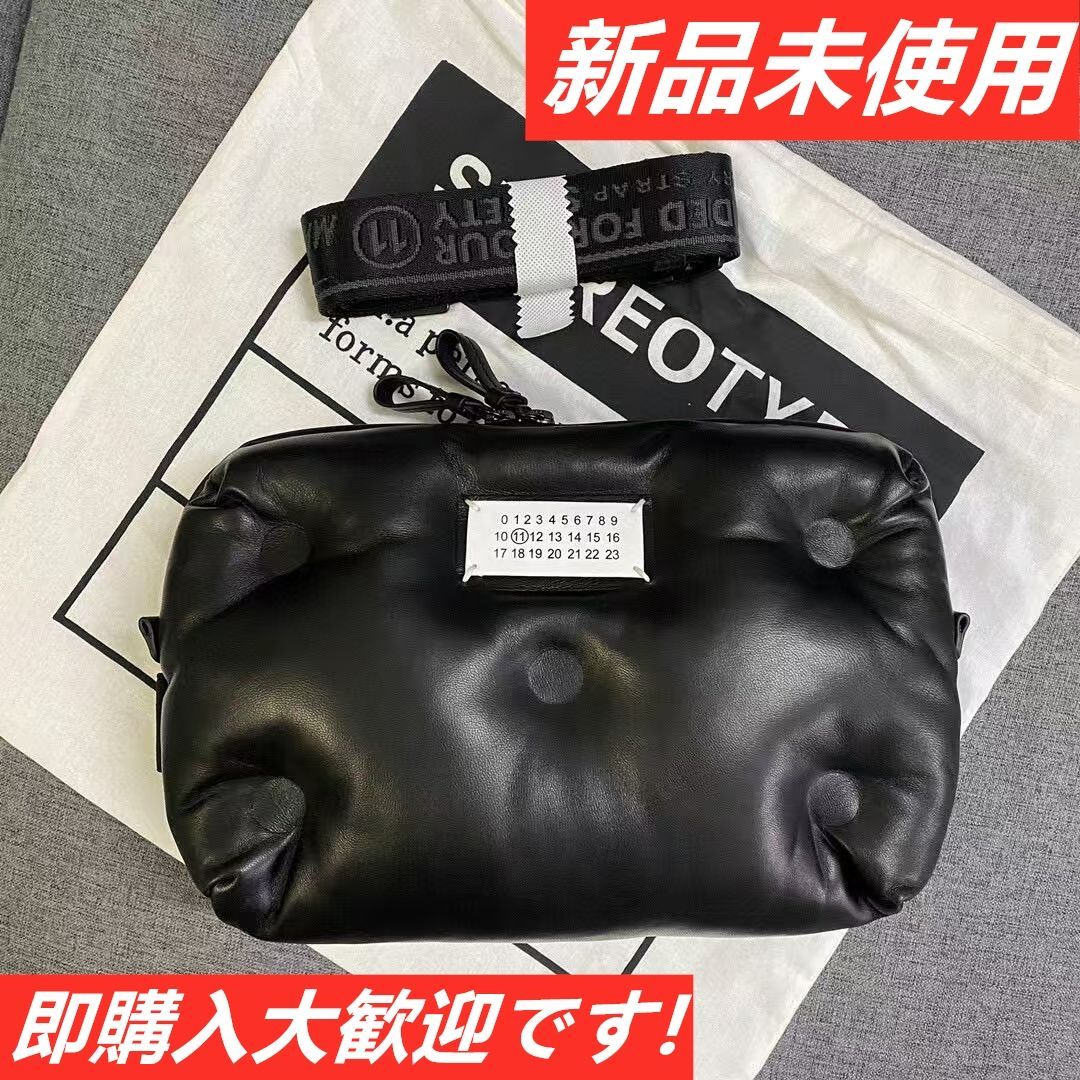 新品未使用 メゾンマルジェラグラムスラムショルダーバッグ レザー 