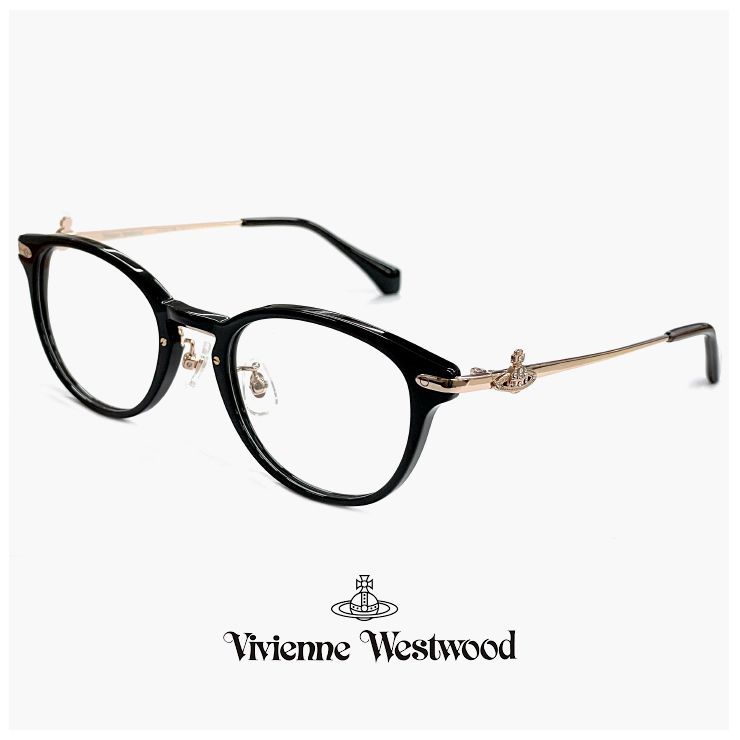 ヴィヴィアン ウエストウッド メガネ 40-0036 c03 Vivienne Westwood レディース 眼鏡 40-0036-3 ボストン 型 ツーブリッジ フレーム オーブ 黒縁 黒ぶち ダミーレンズ発送