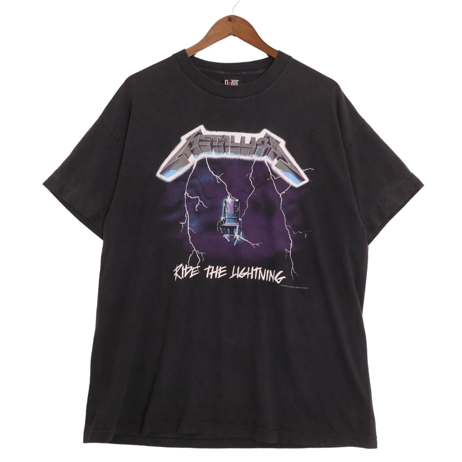 90年代 GIANT ジャイアント METALLICA メタリカ RIDE THE LIGHTNING 半袖Ｔシャツ バンドT ブラック (メンズ XL)  中古 古着 A0703 - メルカリ