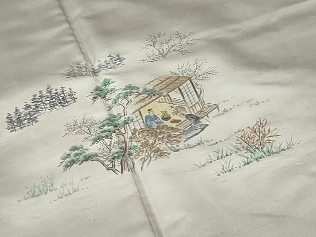 平和屋着物○訪問着 紬地 洋花文 正絹 逸品 DAAX8517du