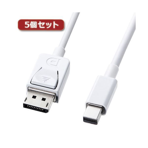 5個セット サンワサプライ ミニ-DisplayPort変換ケーブル1m KC-