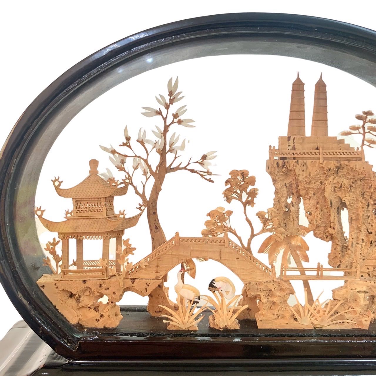 中国美術⭐️コルク細工】 中国伝統工芸品 細密彫刻 軟木彫り