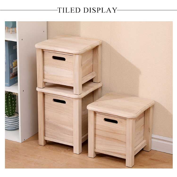 木製 収納スツール 30cm 収納 ボックス おしゃれ 天然木 引き出し 収納
