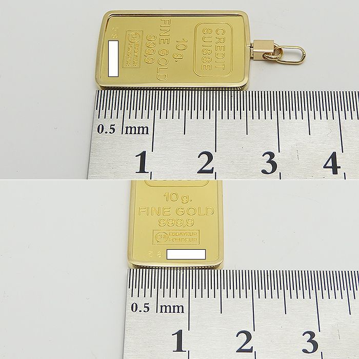 スイスクレジット 20g インゴット ペンダントトップ K24 K18